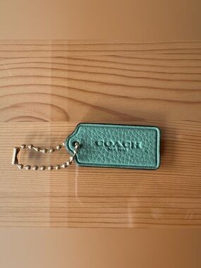 Coach Sage Green Pebbled Leather Leather Hang Tag
